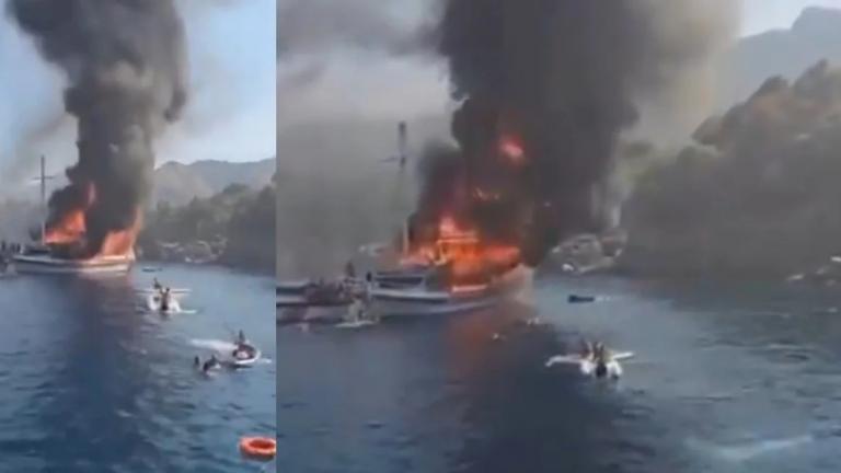 Τουρκία: Τουριστικό σκάφος στον Μαρμαρά έπιασε φωτιά και βυθίστηκε - Αγώνας για τη διάσωση των 110 επιβατών
