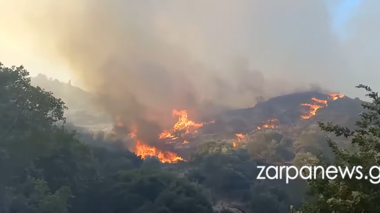Πυρκαγιά στα Χανιά: Συνεχίζεται η μάχη με τις φλόγες — Εκκενώθηκαν περιοχές — Ζημιές σε αυλές σπιτιών