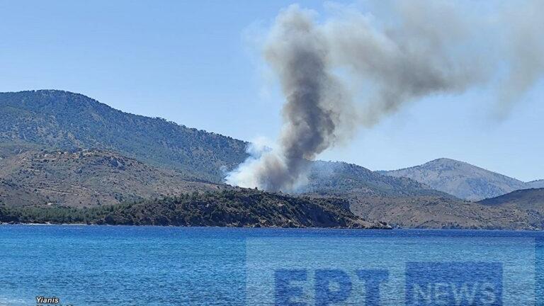 Xίος: Πυρκαγιά στην περιοχή Μετόχι Σιδηρούντας — Μήνυμα απο το 112